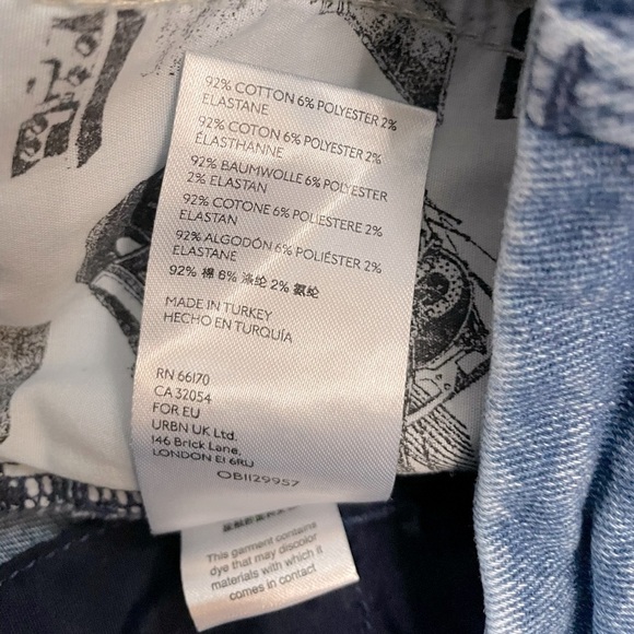 Pilcro and the Letterpress Mid Rise Slim Fit Crop Blue Jean Trouser Style Sz 27 - Picture 11 of 11